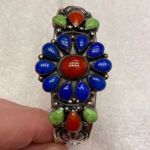 Southwestern sterling work of art cuff bracelet by Don Lucas